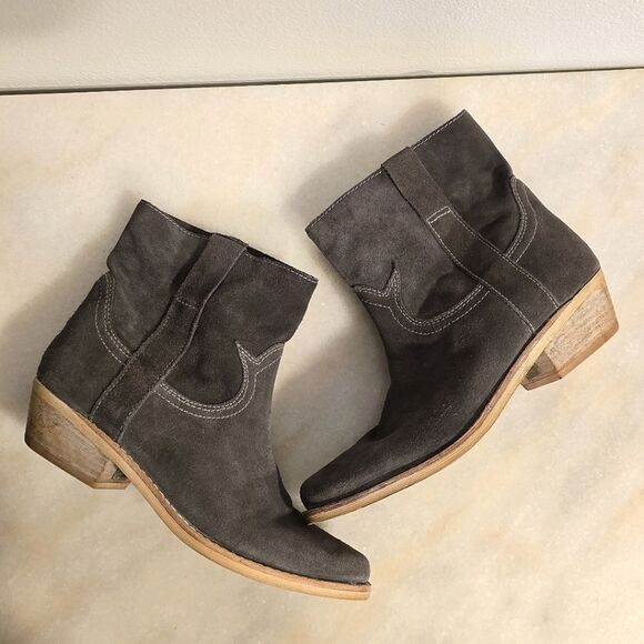 Sam Edelman Myron cowgirl boots grey suede western rodeo - Picture 1 of 11